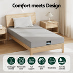 Giselle Bedding Cool Gel Memory Foam Mattress Charcoal 7-Zone Washable Bamboo Cover 15cm Single