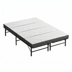 Giselle Double Folding Bed with Mattress 4 Fold Metal Frame Guest Bed Bamboo Cover