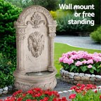 Gardeon Solar Fountain Water Feature Wall Mount Garden Fountains 77CM Beige