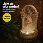 Gardeon Solar Fountain Water Feature Wall Mount Garden Fountains 77CM Beige