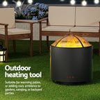Grillz Fire Pit BBQ Portable Deep Bowl Outdoor Fireplace