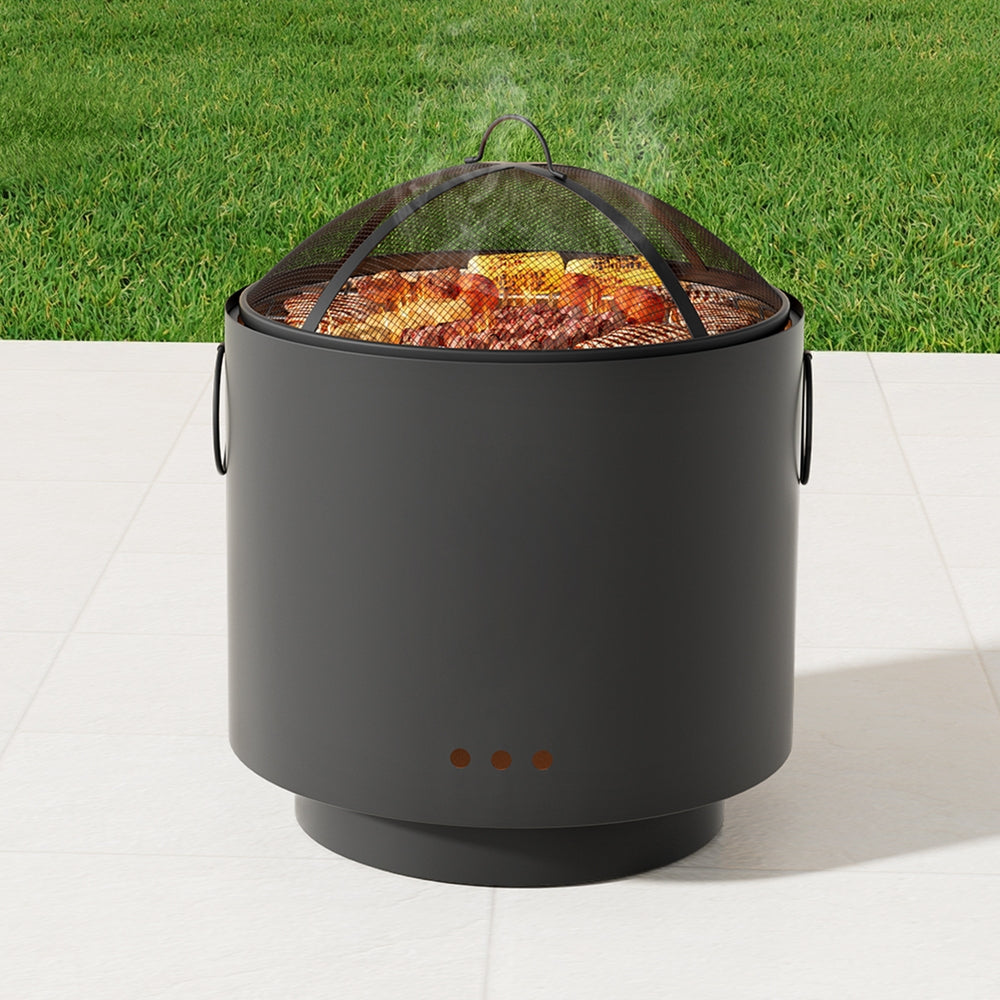Grillz Fire Pit BBQ Portable Deep Bowl Outdoor Fireplace