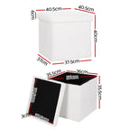 Artiss Ottoman Storage Foot Stool Vanity Square Teddy