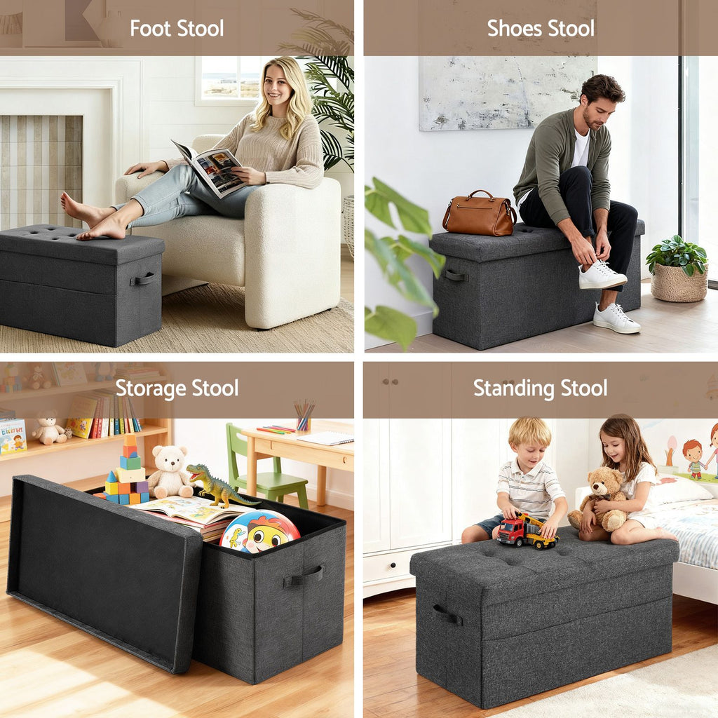 Artiss Storage Ottoman Foot Stool Rest Foldable