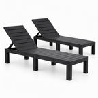 Gardeon 2X Foldable Sun Lounges Outdoor Recliner Patio Beach Chair Slatted Black