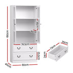 Artiss Buffet Sideboard 180cm Hutch Storage Cabinet Kitchen Drawer Door White