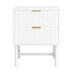 Artiss Bedside Table 2 Drawers - White