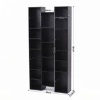 Artiss Bookshelf Display Shelves CD DVD Storage Rack Tall Bookcase Black