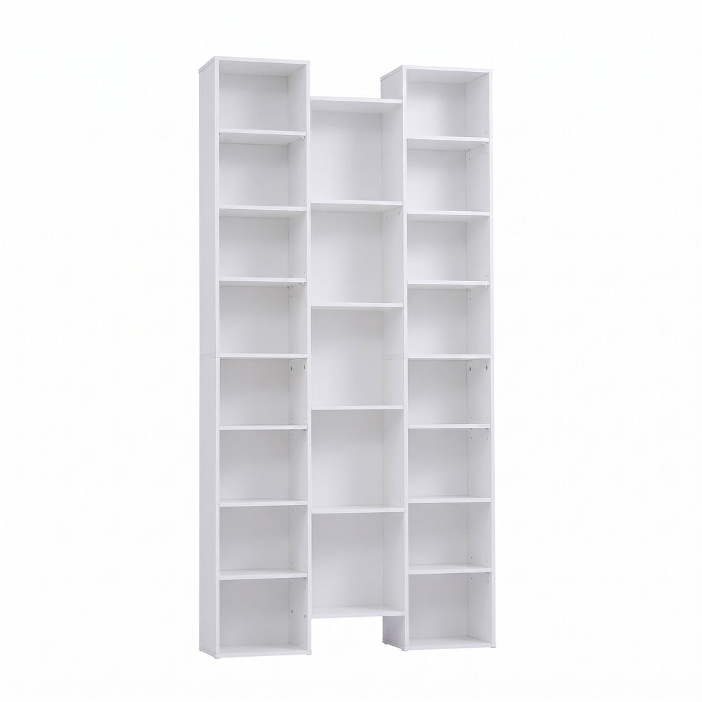 Artiss Bookshelf Display Shelves CD DVD Storage Rack Tall Bookcase White