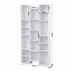 Artiss Bookshelf Display Shelves CD DVD Storage Rack Tall Bookcase White