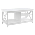 Artiss Coffee Table Storage Shelf White
