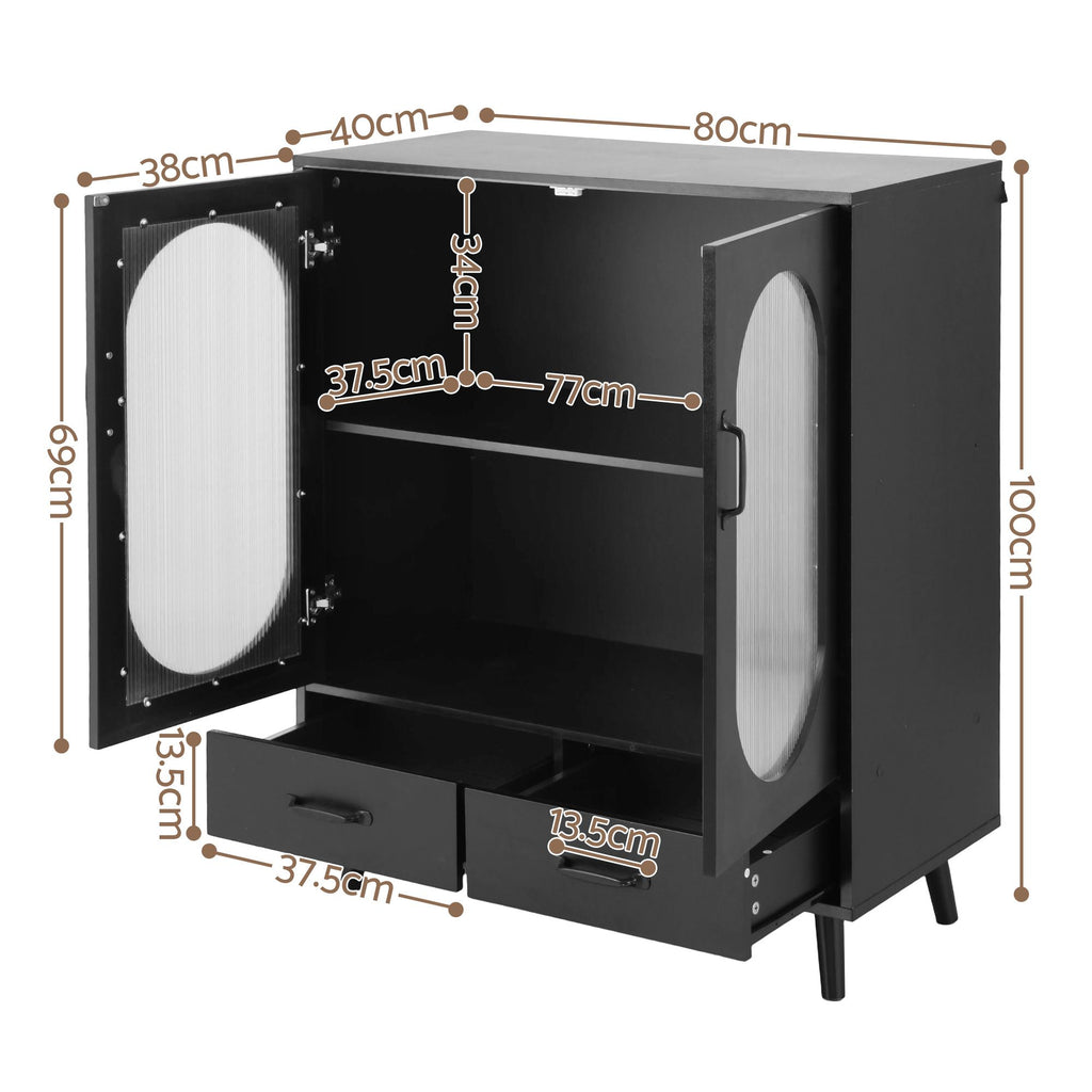 Artiss Buffet Sideboard Double Doors - Black
