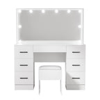 Artiss Dressing Table Set Stool 10 Led Bulbs White Debbie