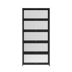 Artiss 5-Tier Display Cabinet Storage Bookshelf Clear Shelf Black