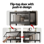 Artiss 5-Tier Display Cabinet Storage Bookshelf Clear Shelf Black