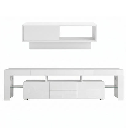 Artiss LED TV Unit & Coffee Table Set Storage Cabinet White