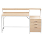 Artiss Computer Desk Home Office Study Table Desks w/Drawers Open Shelf Oak 160CM