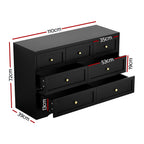 Artiss 7 Chest of Drawers Dresser Table Black