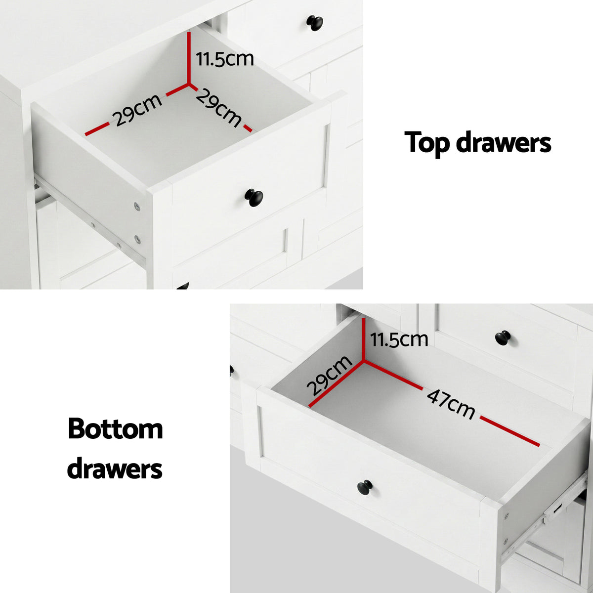 Artiss 7 Chest of Drawers Dresser Table White