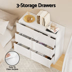Artiss 3 Chest of Drawers Lowboy Dresser Cabinet White