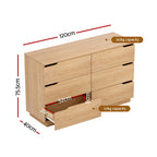 Artiss 6 Chest of Drawers Dresser Table Pine