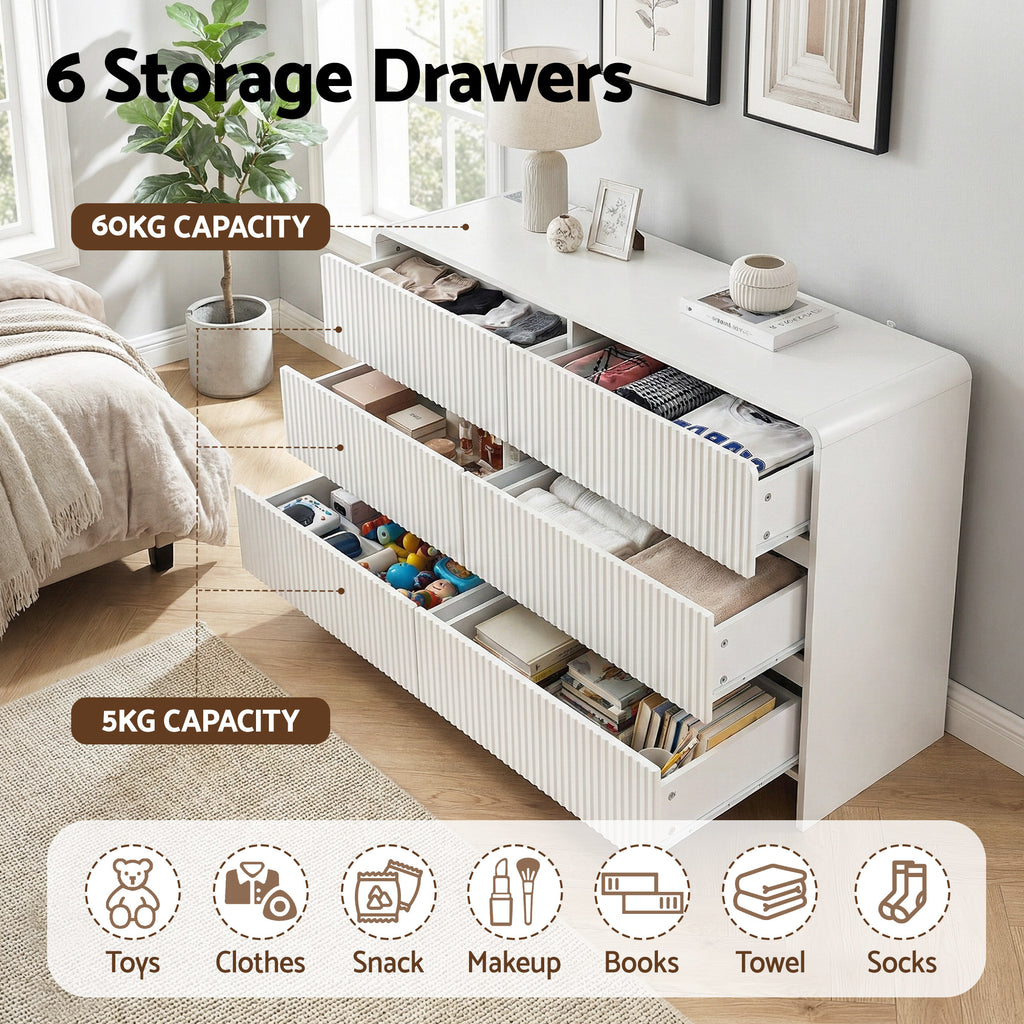 Artiss 6 Chest of Drawers Dresser Cabinet Beige