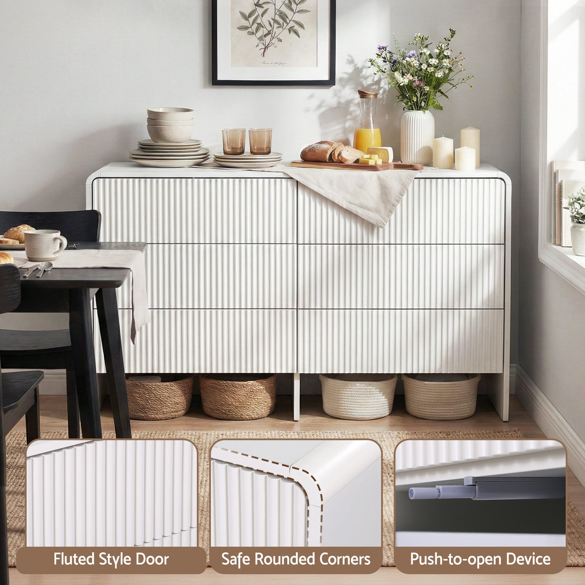 Artiss 6 Chest of Drawers Dresser Cabinet Beige