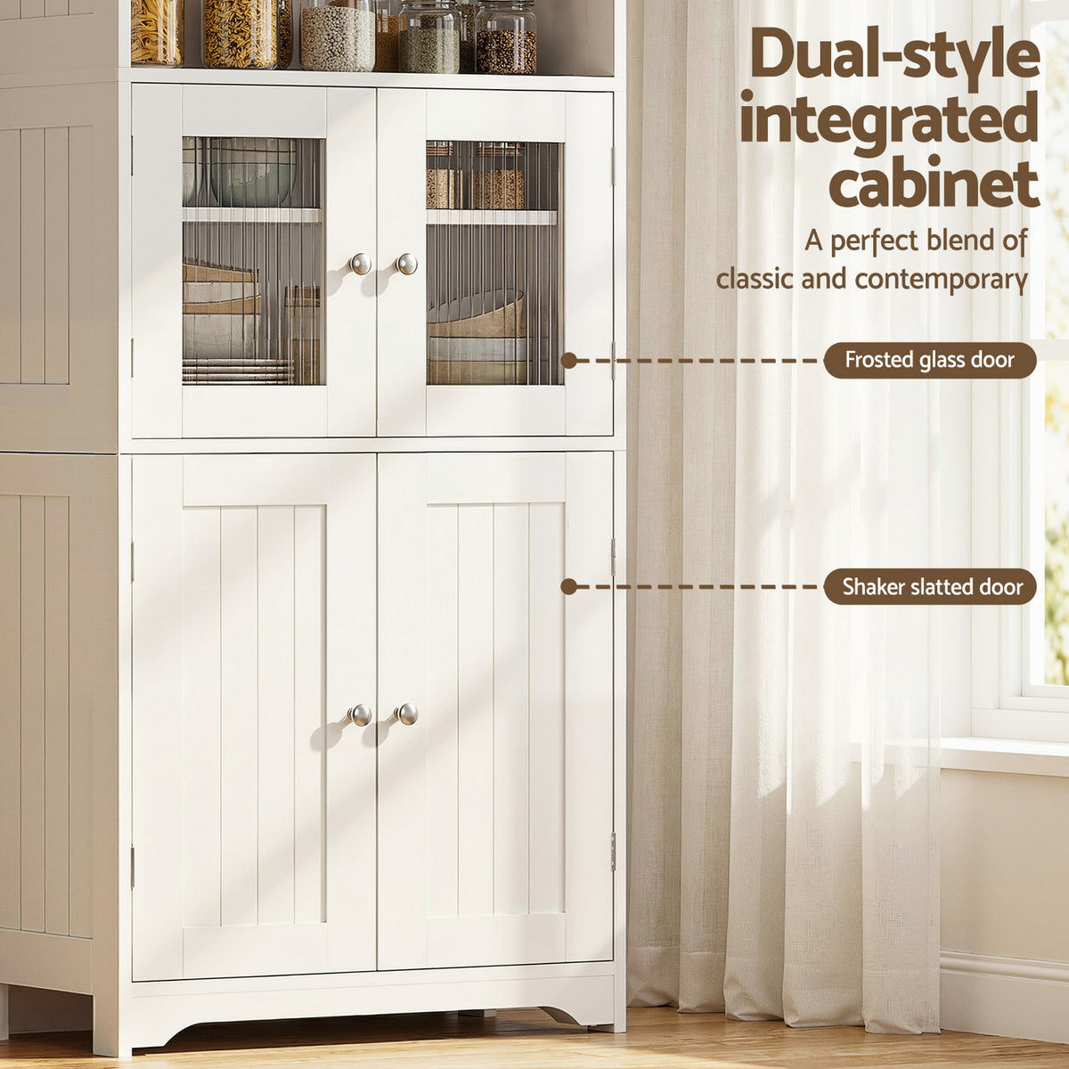 Artiss 2x Buffet Sideboard Cabinet Pantry Kitchen Bathroom Storage Cupboard