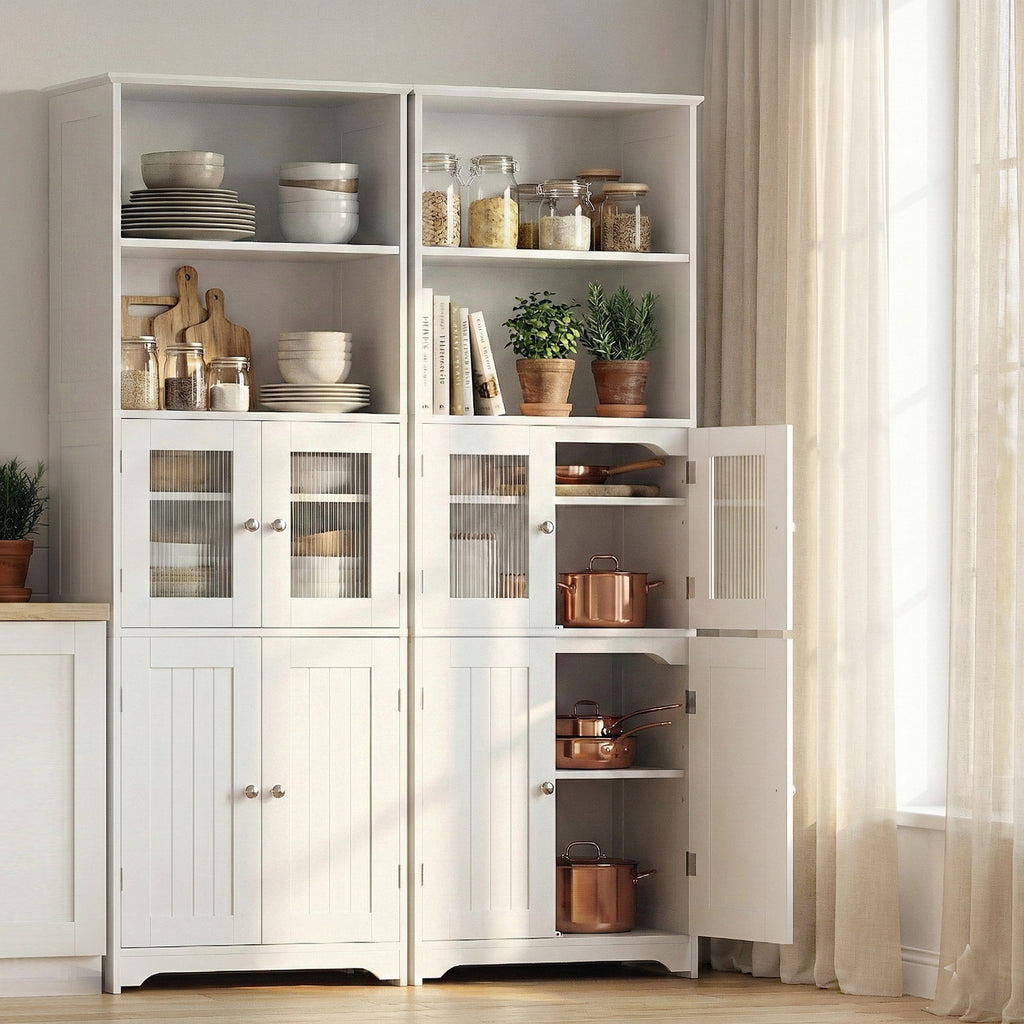Artiss 2x Buffet Sideboard Cabinet Pantry Kitchen Bathroom Storage Cupboard