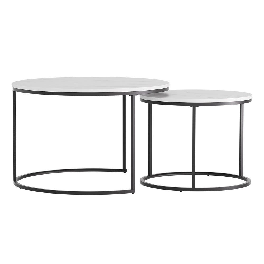 Artiss Nesting Coffee Table Set of 2 Marble Effect