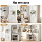 Artiss Buffet Sideboard Hutch Cabinet - BEINI White