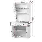 Artiss 2x Buffet Sideboard Hutch Pantry Cabinet Kitchen Storage BEINI White