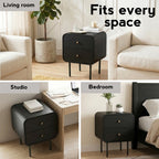 Artiss Bedside Table 2 Drawers Side End Table Nightstand Black