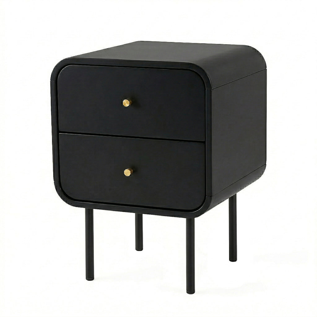 Artiss Bedside Table 2 Drawers Side End Table Nightstand Black
