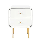 Artiss Bedside Table 2 Drawers Side End Table Nightstand White