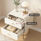 Artiss Bedside Table 2 Drawers Side End Table Nightstand White