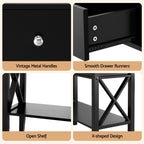 Artiss Console Table 2 Drawers 100CM Black