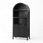 Artiss Buffet Sideboard Cabinet Pantry 180CM Arched Storage Bookshelf Black