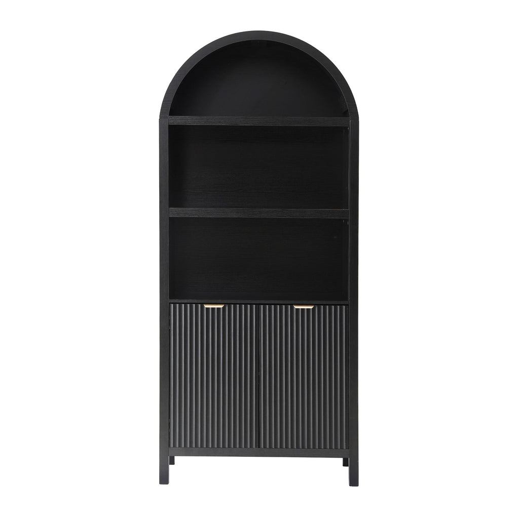 Artiss Buffet Sideboard Cabinet Pantry 180CM Arched Storage Bookshelf Black