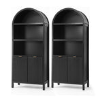 Artiss Buffet Sideboard Cabinet Pantry X2 180CM Arched Storage Bookshelf Black