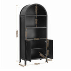 Artiss Buffet Sideboard Cabinet Pantry X2 180CM Arched Storage Bookshelf Black