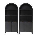Artiss Buffet Sideboard Cabinet Pantry X2 180CM Arched Storage Bookshelf Black
