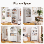 Artiss Buffet Sideboard Cabinet Pantry 180CM Arched Storage Bookshelf White