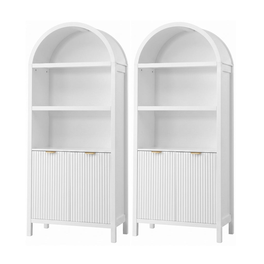 Artiss Buffet Sideboard Cabinet Pantry X2 180CM Arched Storage Bookshelf White