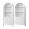Artiss Buffet Sideboard Cabinet Pantry X2 180CM Arched Storage Bookshelf White