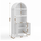 Artiss Buffet Sideboard Cabinet Pantry X2 180CM Arched Storage Bookshelf White