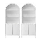 Artiss Buffet Sideboard Cabinet Pantry X2 180CM Arched Storage Bookshelf White