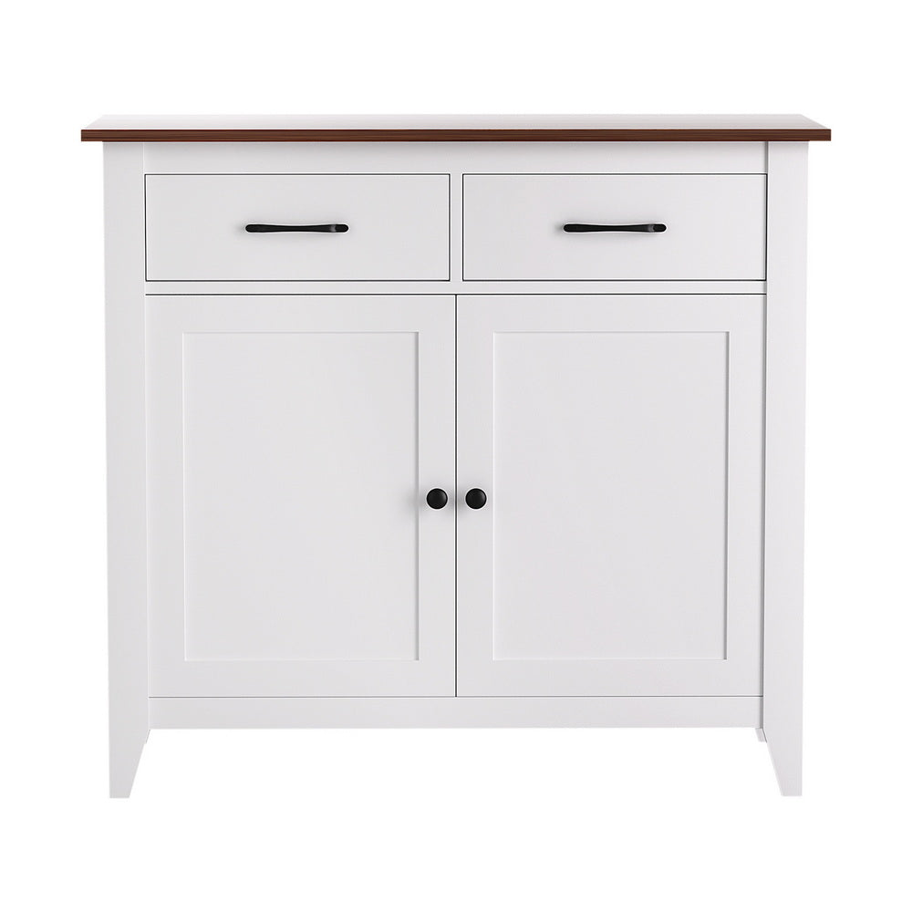 Artiss Buffet Sideboard Storage Cabinet Kitchen Cupboard Hallway 2 Drawers White
