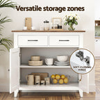 Artiss Buffet Sideboard Storage Cabinet Kitchen Cupboard Hallway 2 Drawers White