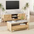 Artiss TV Unit & Coffee Table Set Storage Drawers Pine